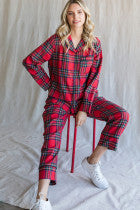 Red Checkered Pajama Set