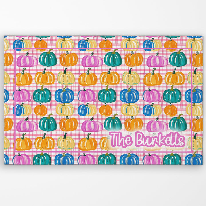 Colorful Pumpkin Door Mat