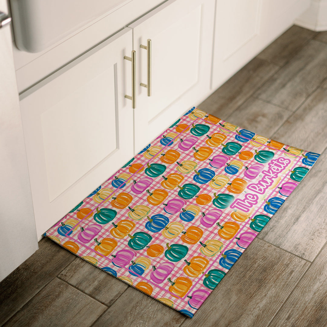 Colorful Pumpkin Door Mat