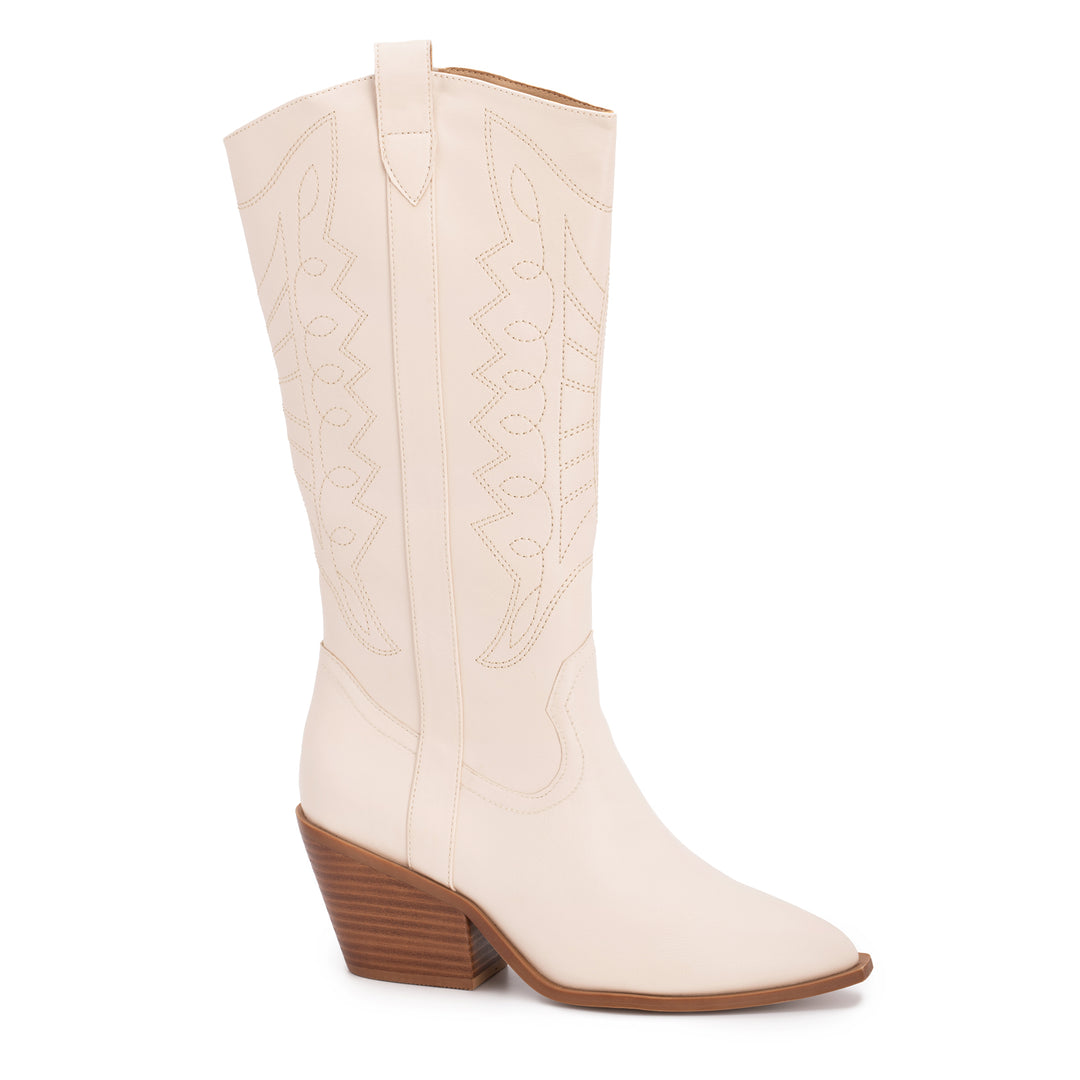 Wide-Calf Friendly Winter White Tall Western Boot