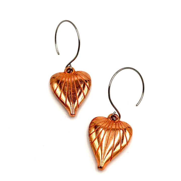 Copper Etched Heart Earrings *DoorBuster!*