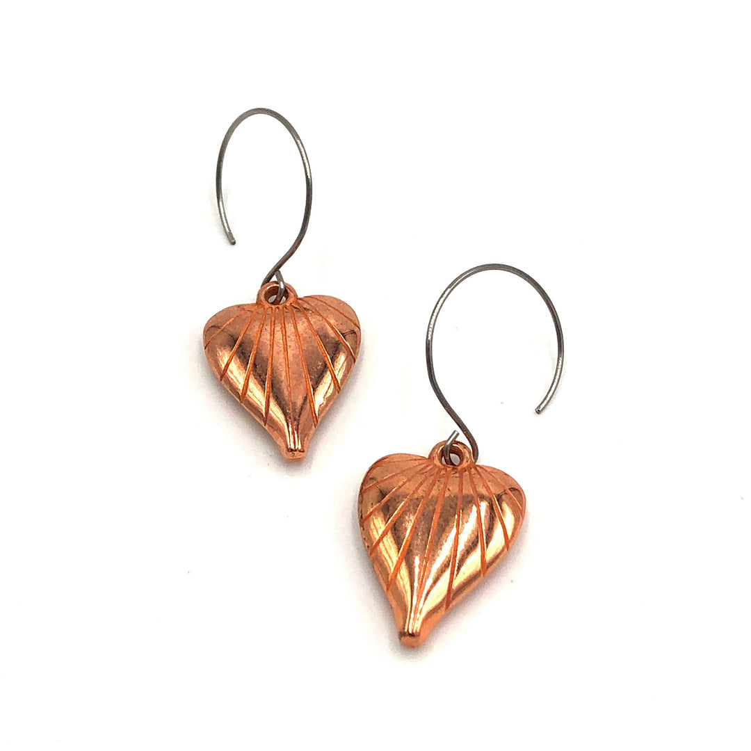 Copper Etched Heart Earrings *DoorBuster!*