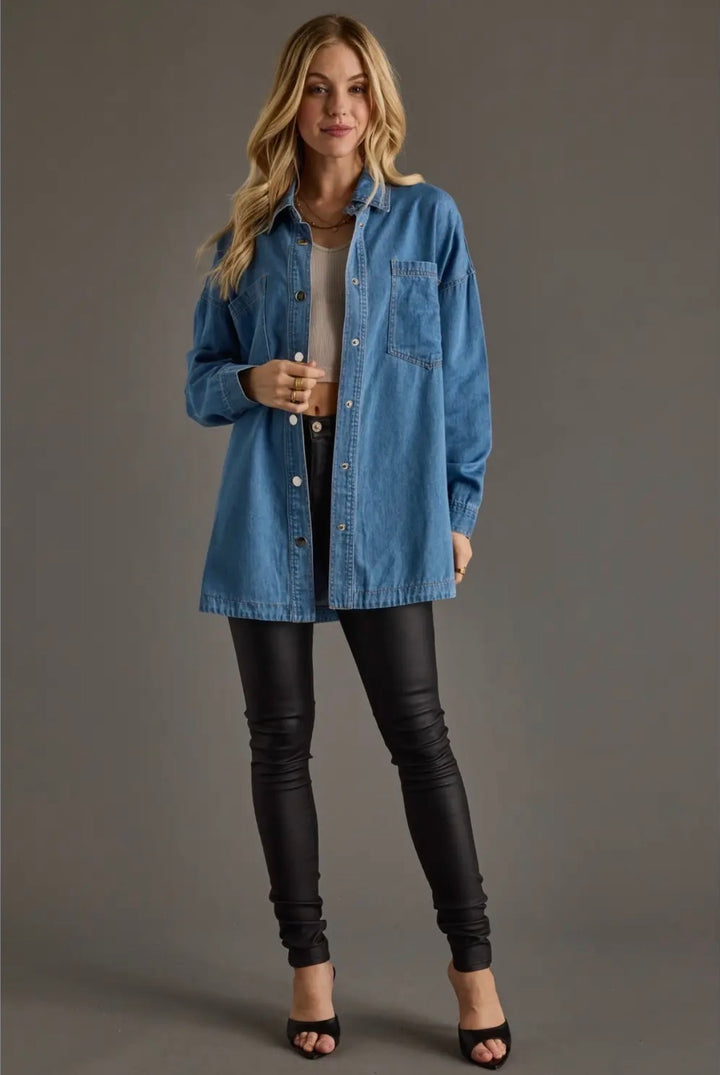 Turn the Music Up Denim Shirt