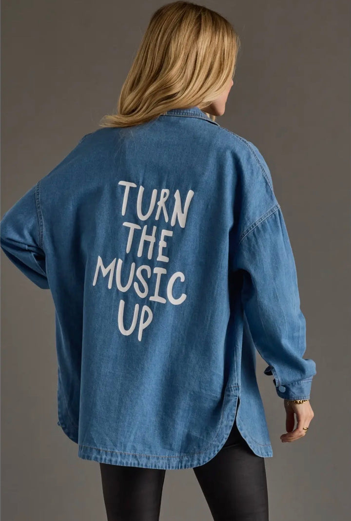 Turn the Music Up Denim Shirt
