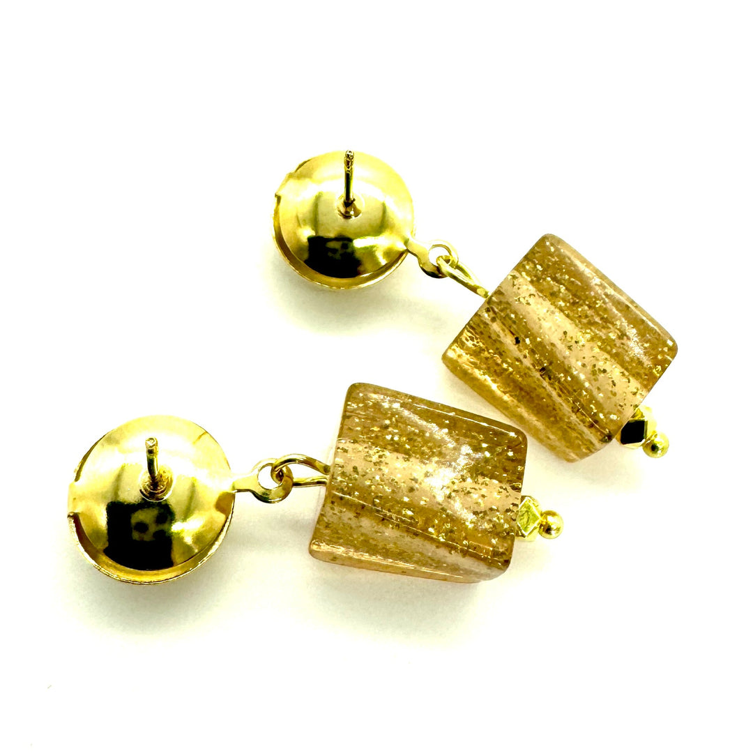 Twisted Glitter Cube Earrings