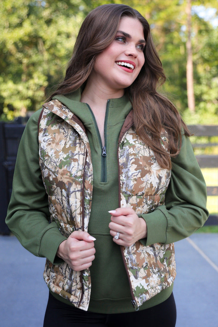 Delilah Puffer Vest- Classic Chloe Camo
