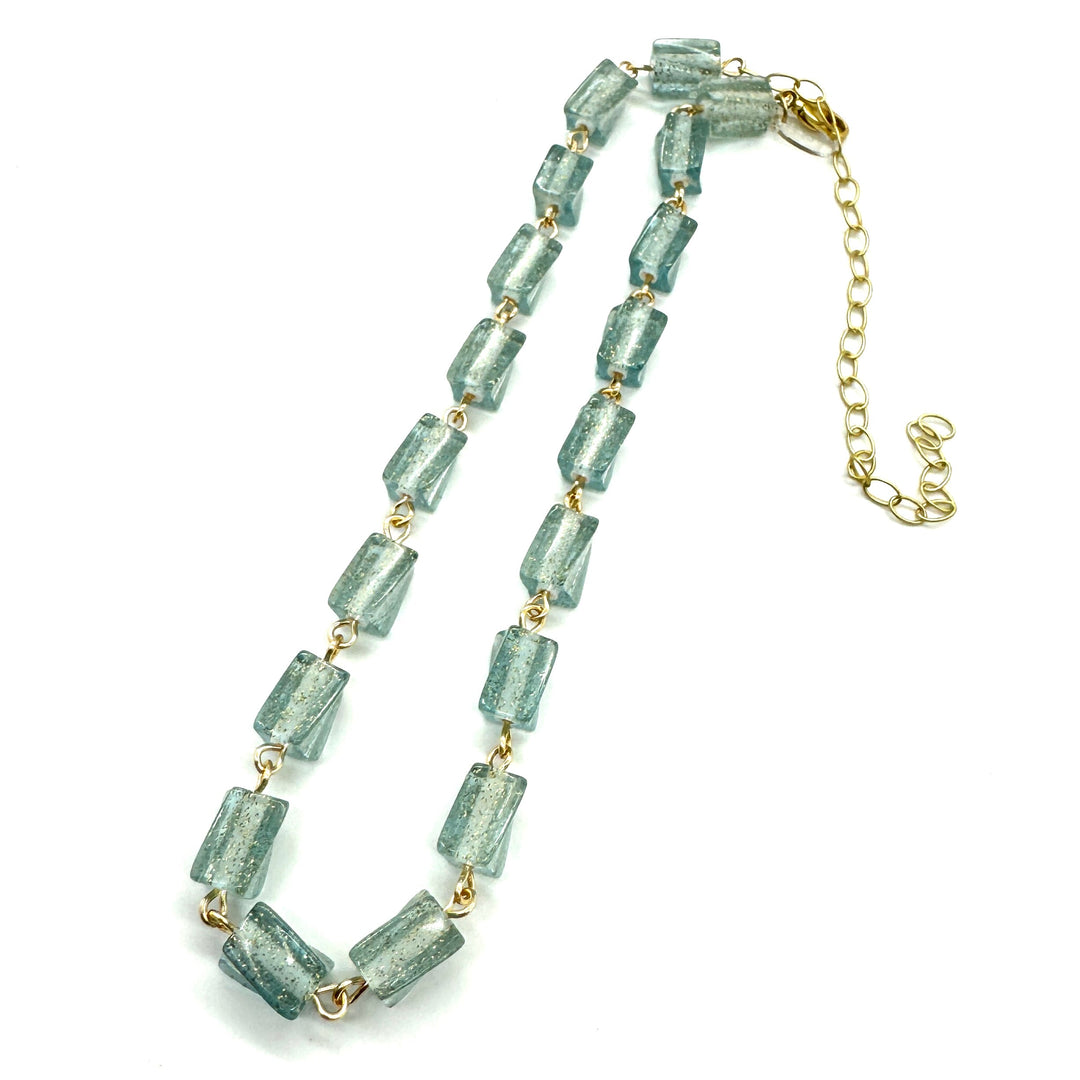 Twisted Glitter Cube Amelia Necklace