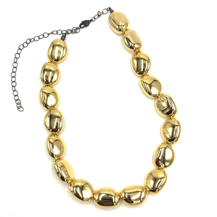 Gold Pebble Bead Marco Necklace