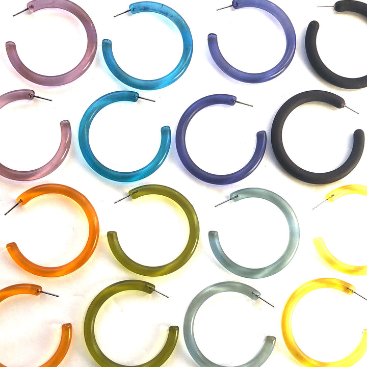 Jelly Hoop Earrings - 2 inch - 5 Color Options
