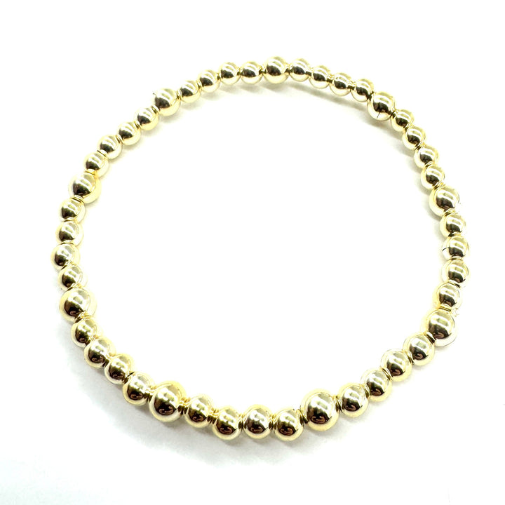 Vacuum-Plated Gold Beaded Stretch Bracelet  - Quintent 4mm and 5mm