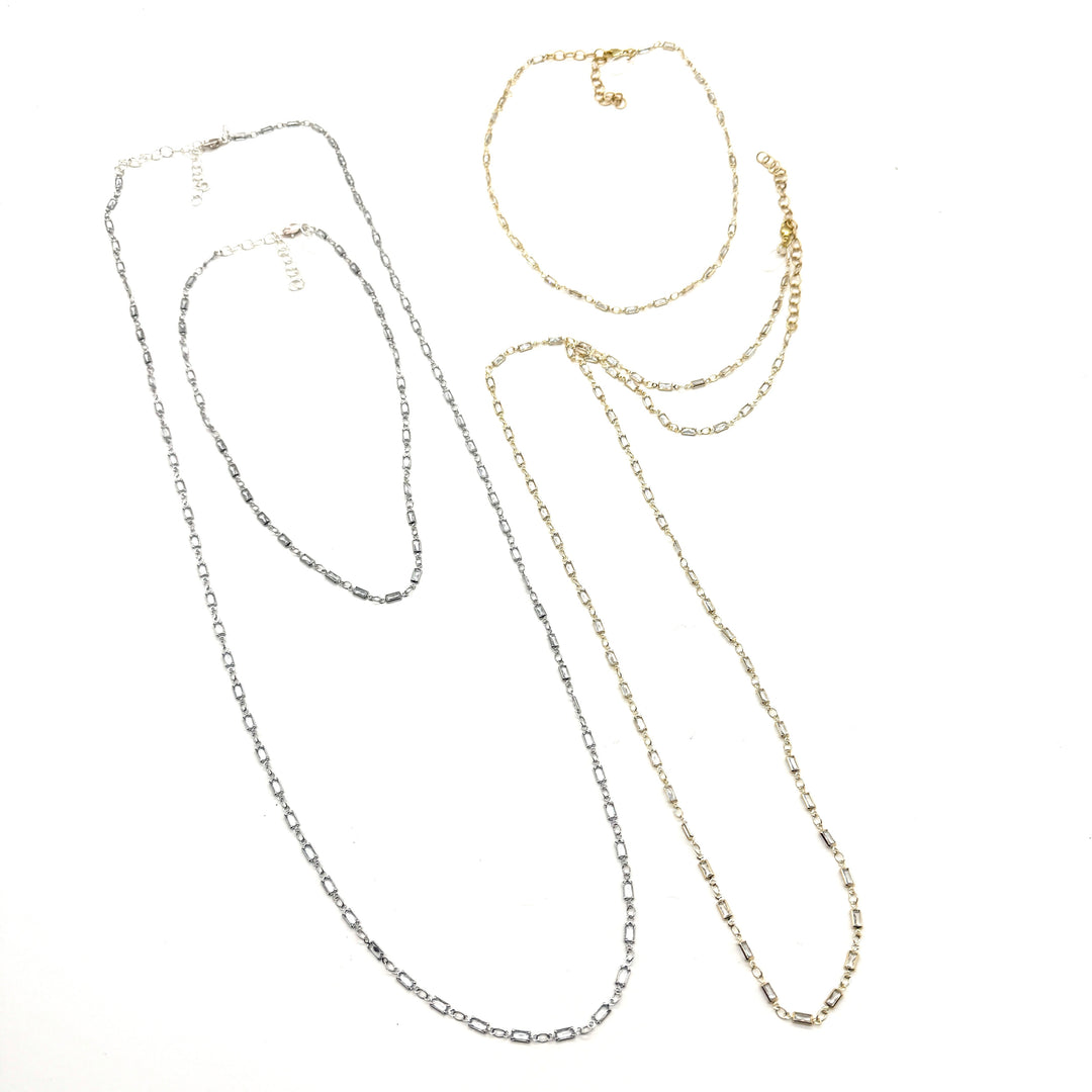 Rectangle Channel Necklace & Bracelet - 2 lengths