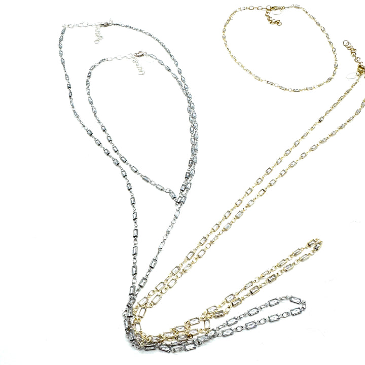 Rectangle Channel Necklace & Bracelet - 2 lengths