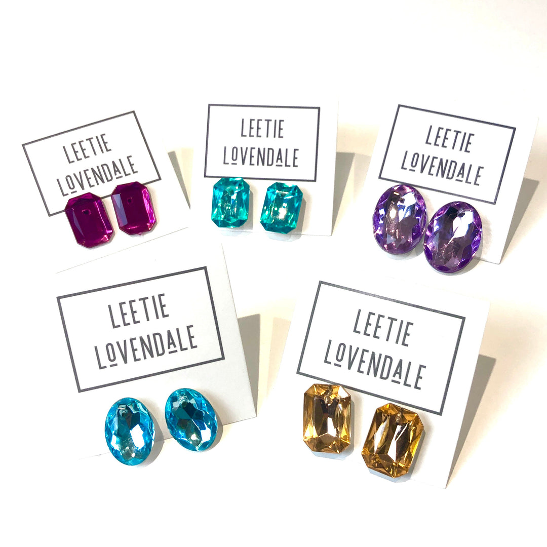 bright gem earrings