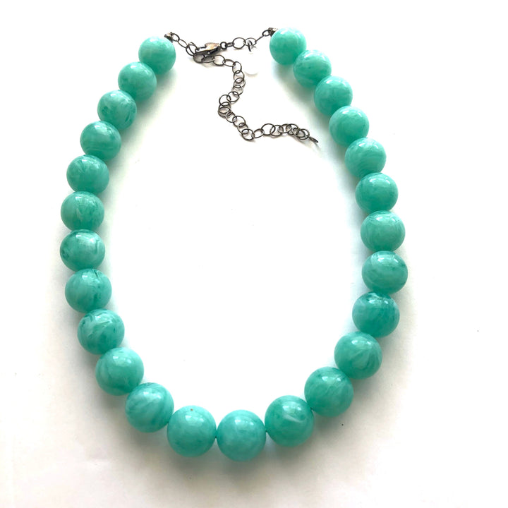 Marbled Tiff Teal Marco Necklace