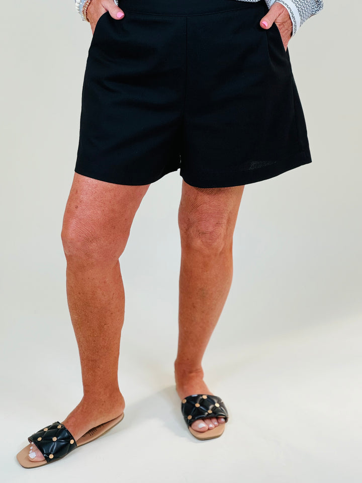 RESTOCKED: Breezy Palms Linen Shorts - 5 Color Options - Available Medium Through Extended Sizes