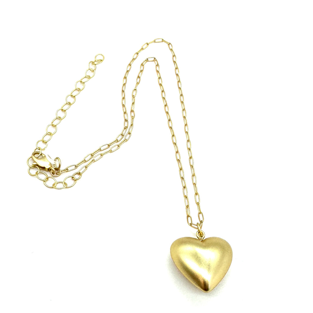 Metallic Puff Heart Jamie Necklace