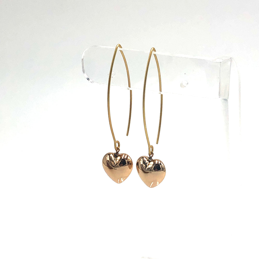 Puff Heart Raindrop Earrings