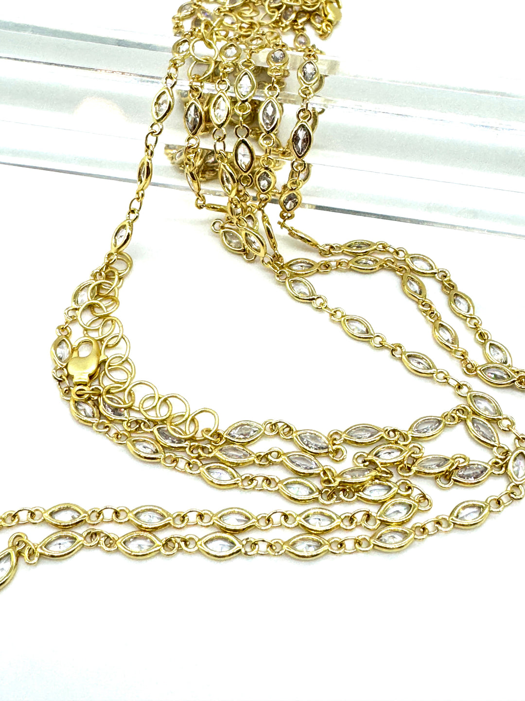 Marquis Crystal Channel Necklace & Bracelet - 2 lengths