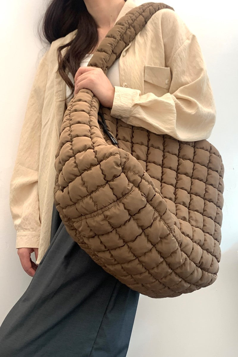 Oversized Quilted Carryall Crossbody Bag - 2 Color Options