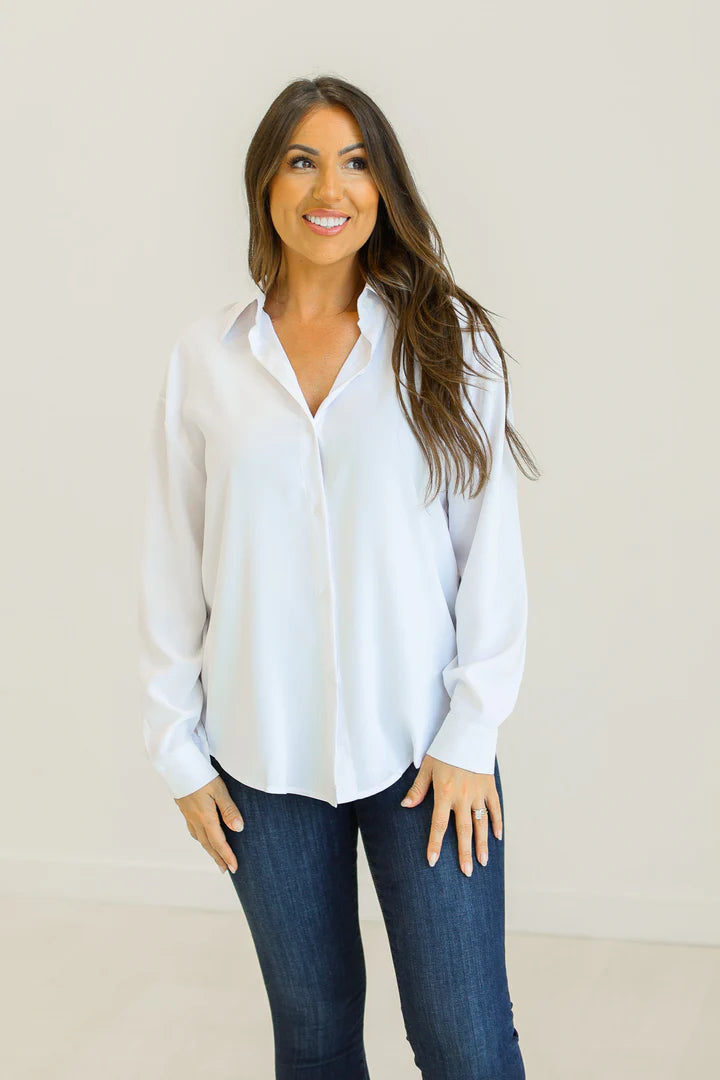 The Kathryn Button Down Blouse - 2 Color Options - Small Through Extended Sizes