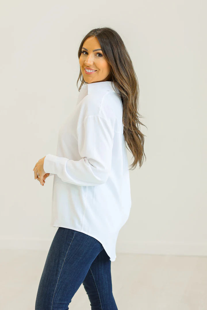 The Kathryn Button Down Blouse - 2 Color Options - Small Through Extended Sizes