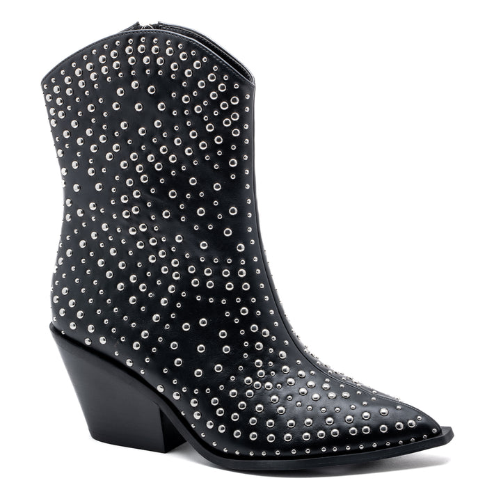 Studded Black Bootie