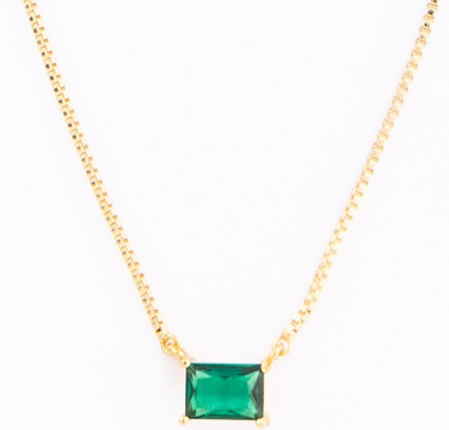Gold Birth Stone Necklace - 12 Options