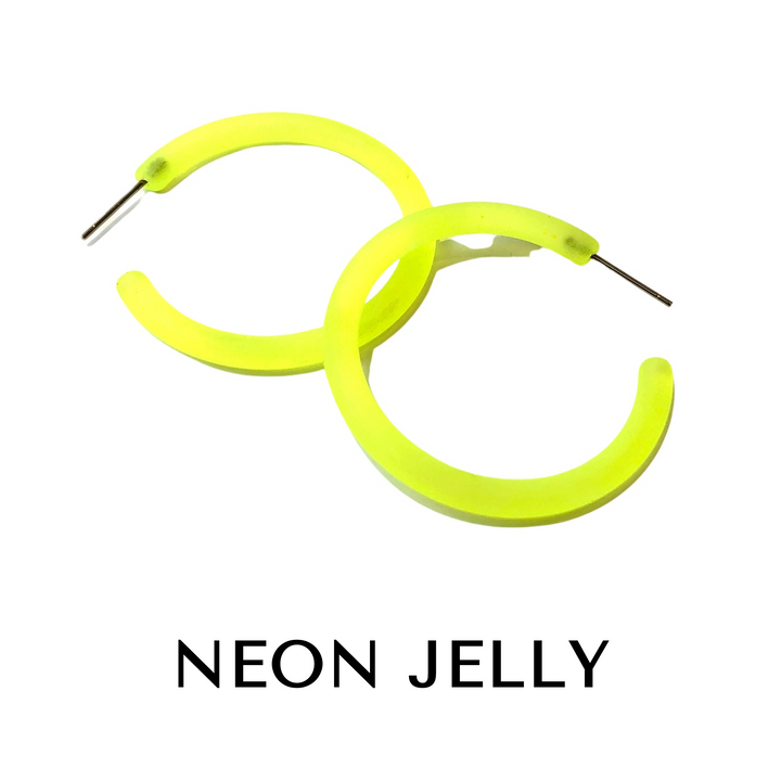 Jelly Tube Hoop Earrings - Large 1.5"