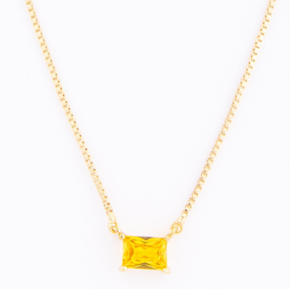 Gold Birth Stone Necklace - 12 Options