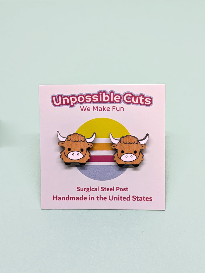 Highland Cow Stud Earrings