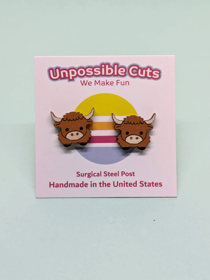 Highland Cow Stud Earrings