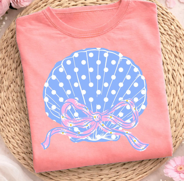 Peachy Polka Shell-Comfort Color Peach