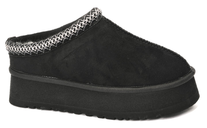 Black Faux Suede Clog