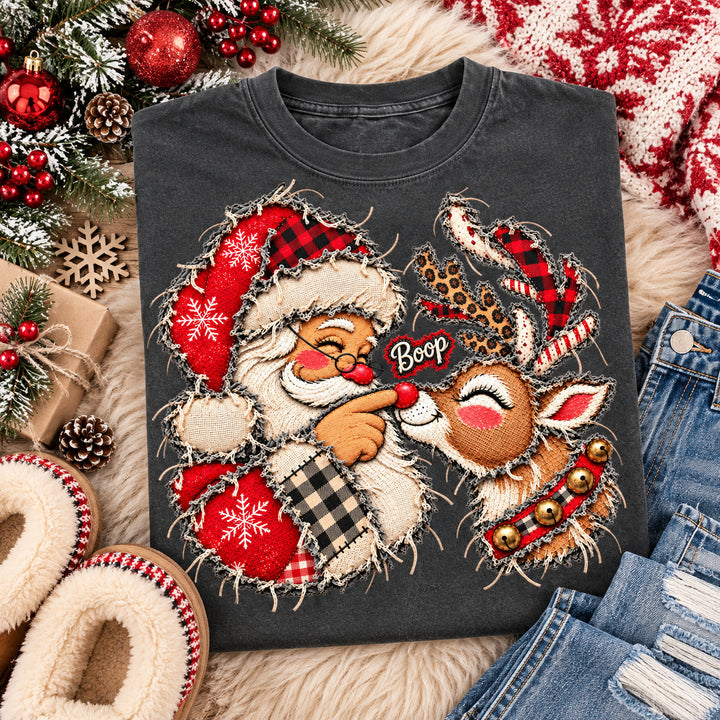 Plaid Santa Boop Sweatshirt-2 Color Options