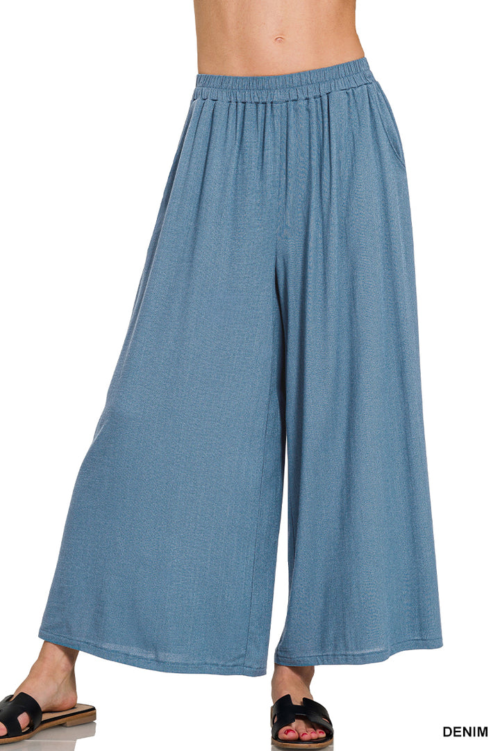 Woven Wide Leg Pants - 5 Color Options