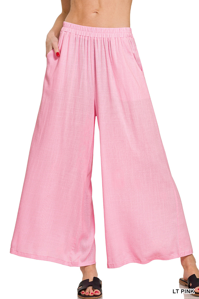 Woven Wide Leg Pants - 5 Color Options