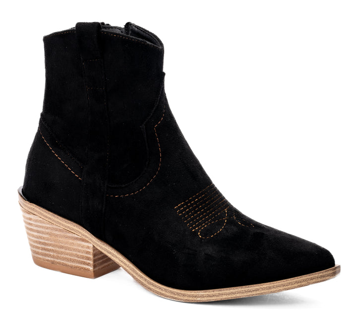 Black Faux Suede Bootie