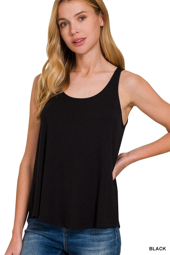 Flowy Hem Rayon Sleeveless Tank - 2 Color Options