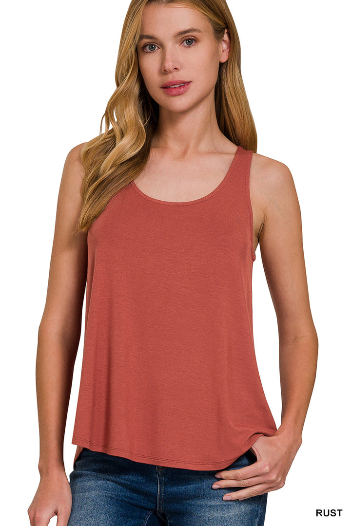 Flowy Hem Rayon Sleeveless Tank - 2 Color Options