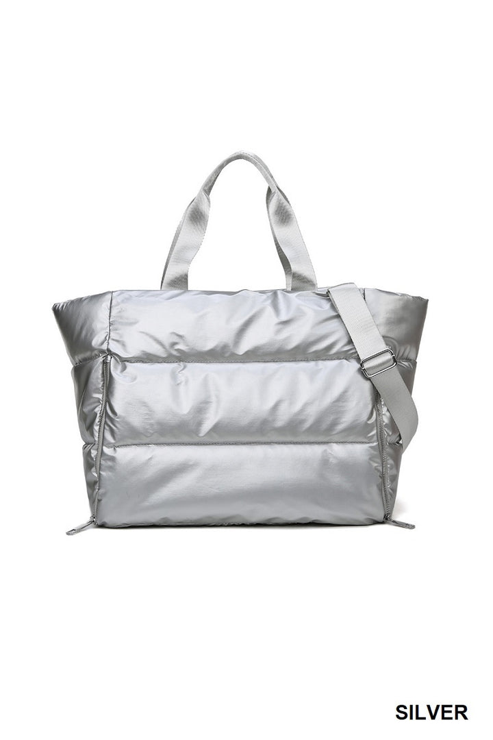 Puffy Quilted Waterproof Travel Tote Bag - 4 Color Options