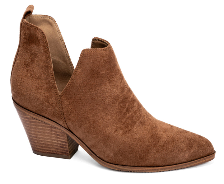 Tobacco Faux Suede Ankle Boot