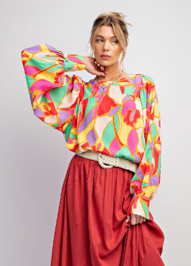 Abstract Printed  Blouse