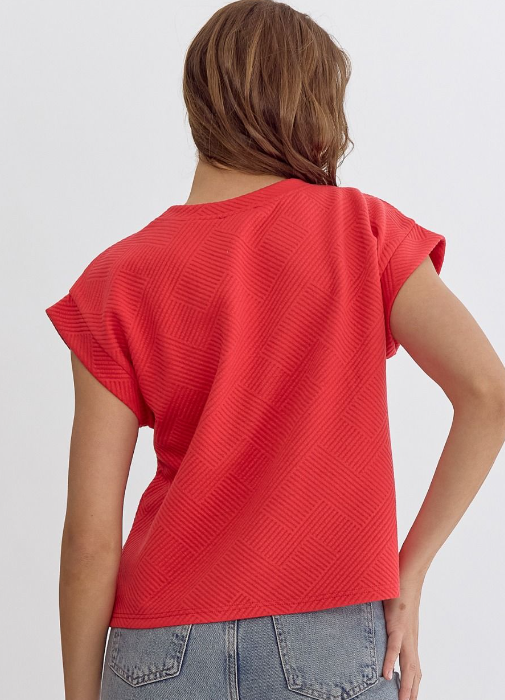 Knit Round Neck Short Sleeve Top - 4 Color Options