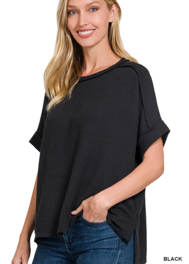 Corded Cuff Sleeve Top