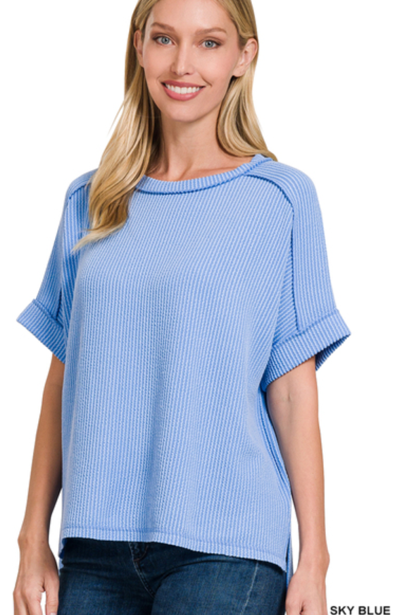 Corded Cuff Sleeve Top