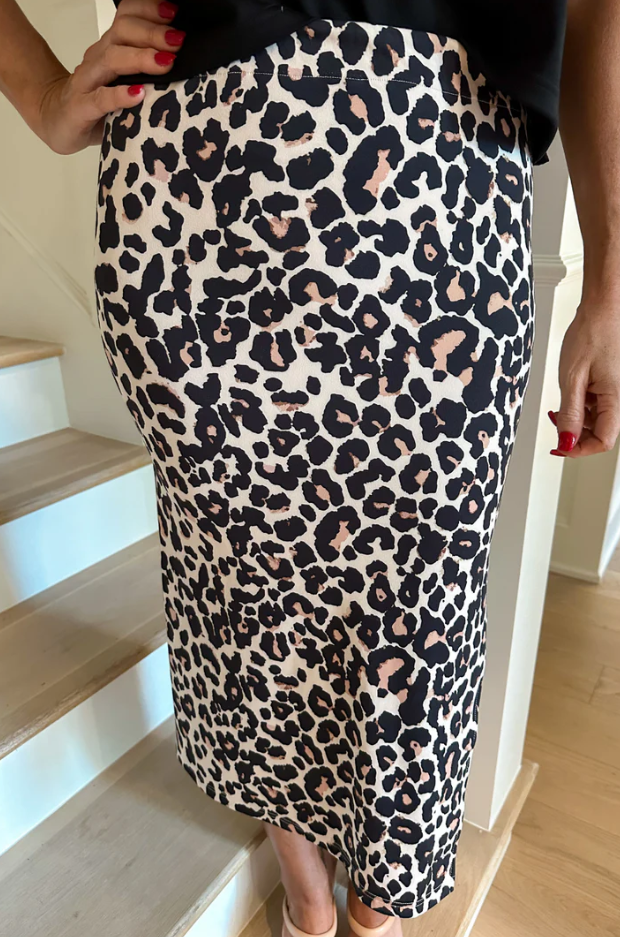 Leopard Printed Midi Skirt