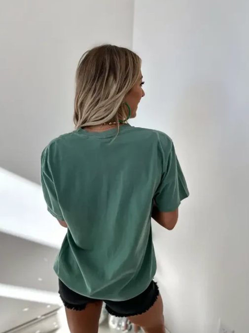 Pre-Order: Clover Pocket Light Green Graphic Tee