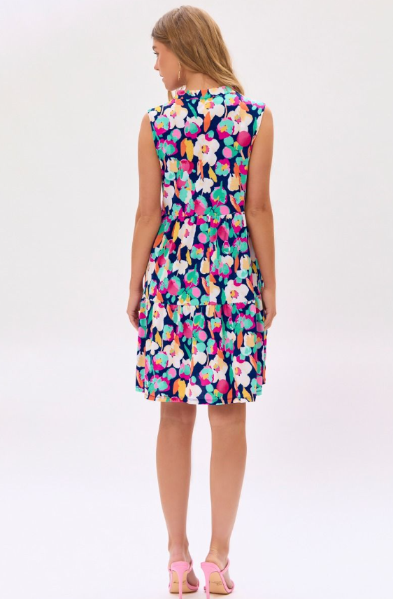 Royal Floral Dress - Available S-Extended Sizes