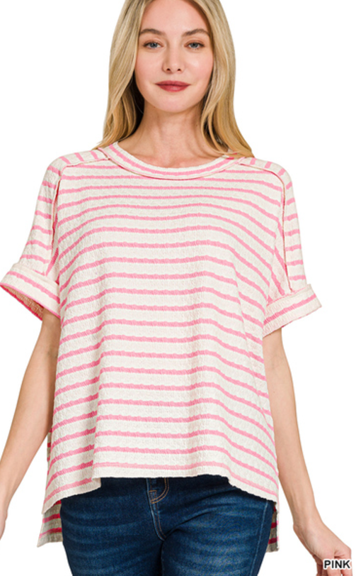 Stripe Jacquard Tee - 3 Color Options