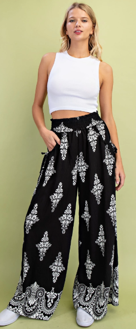 Black Mix Relaxed Fit Pants